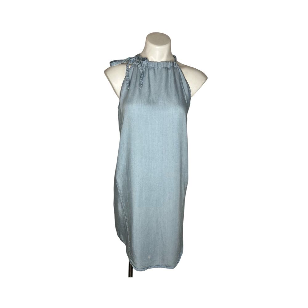 LOFT Sleeveless Strappy Chambray Mini Dress Light Wash Size XS